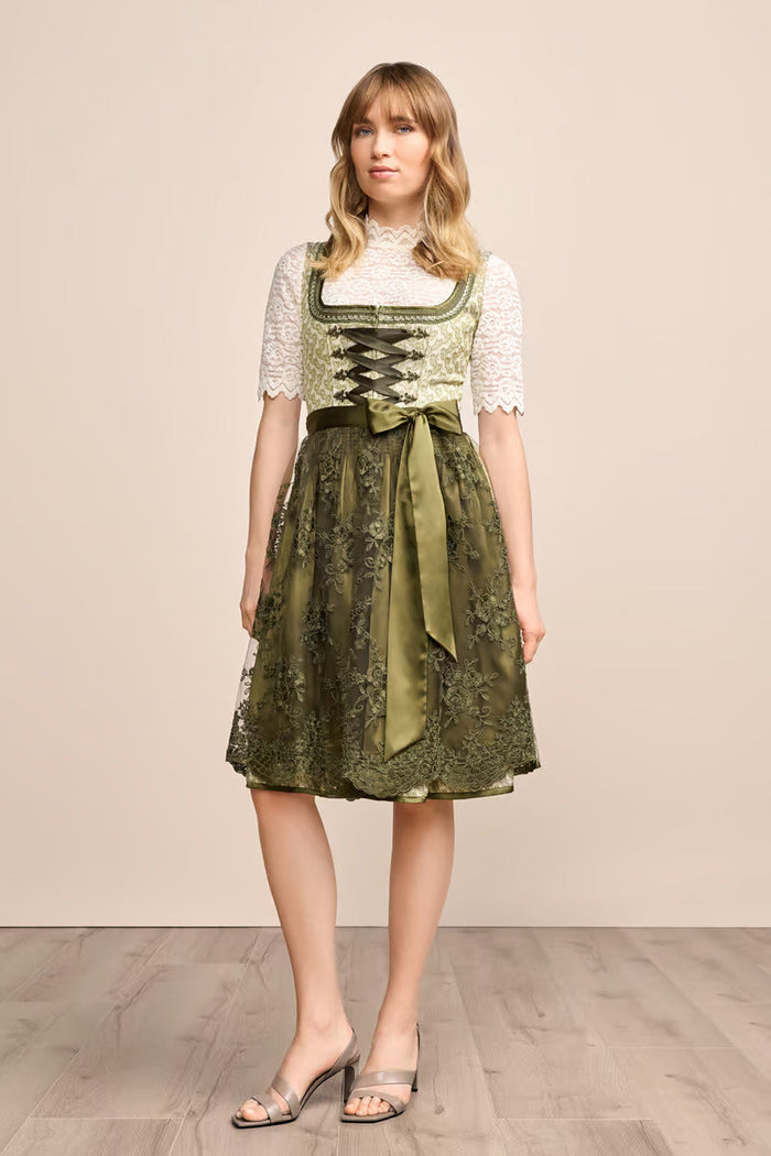 Kruger Midi Dirndl 2pcs. 60cm "Brynlee" green (40)