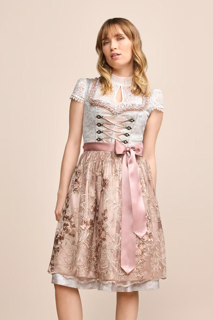 Kruger Midi Dirndl 2pcs. 60cm "Emilija" gray