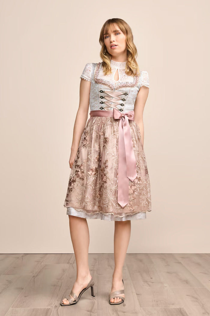 Kruger Midi Dirndl 2pcs. 60cm "Emilija" gray