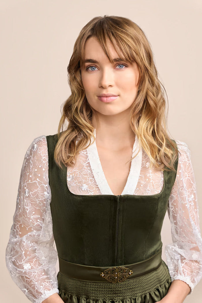 Kruger Midi Dirndl 2pcs. 60cm "Livie" olive