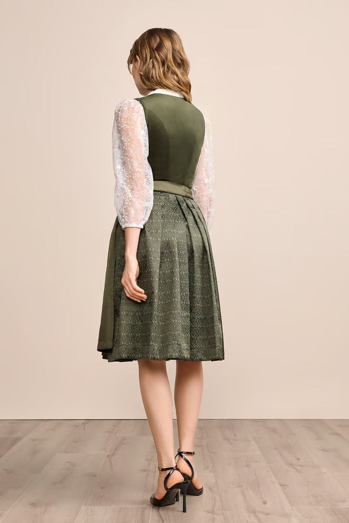 Kruger Midi Dirndl 2pcs. 60cm "Livie" olive