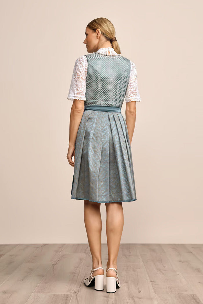 Kruger Midi Dirndl 2pcs. 60cm "Orly" turquoise (size 36,46)