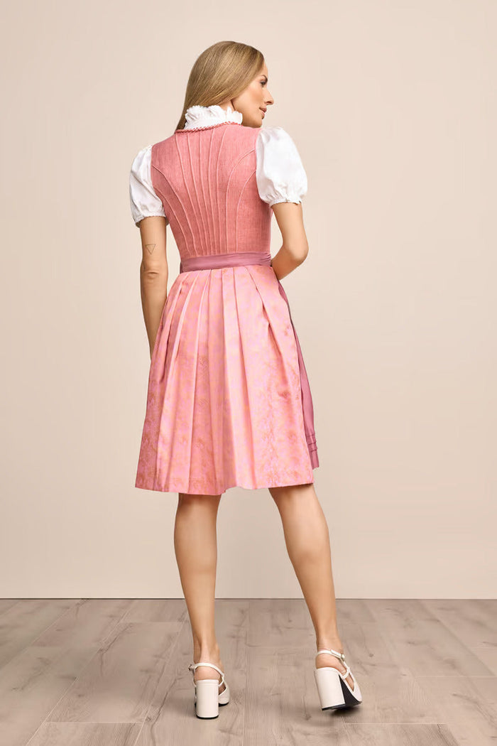 Kruger Midi Dirndl 2pcs. 60cm "Quinta" pink