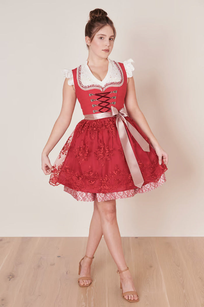 Kruger Nakita Mini Dirndl, Red — 50cm 2pc Set