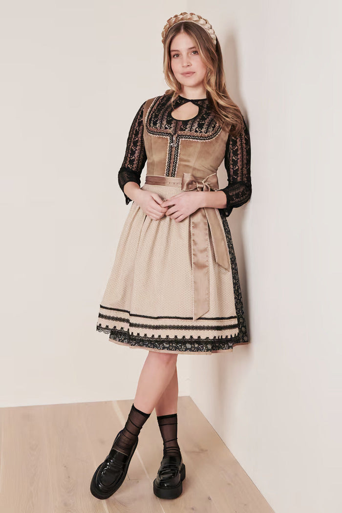 Kruger Selene Mini Dirndl, Brown — 50cm 2pc Set