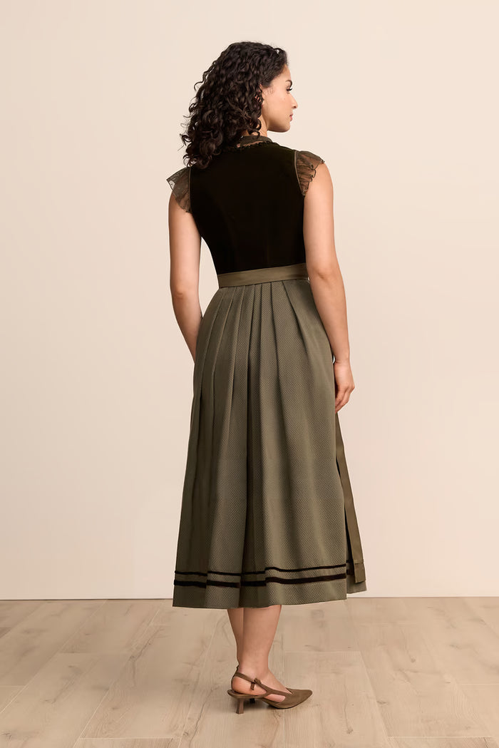 Krüger 'Zephyrae' Velvet Dirndl, Olive — 80cm