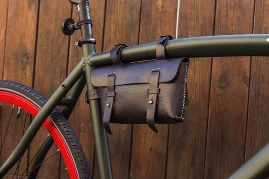 Leather Bicycle CrossBar Bag