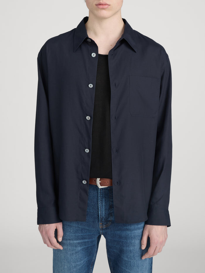 Linen Shirt -- Dark Navy