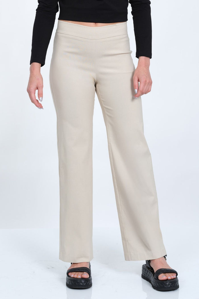LIOR Women's Mini Flare Pull On Pant 30" Inseam Dressy Fabric - "Stella T"