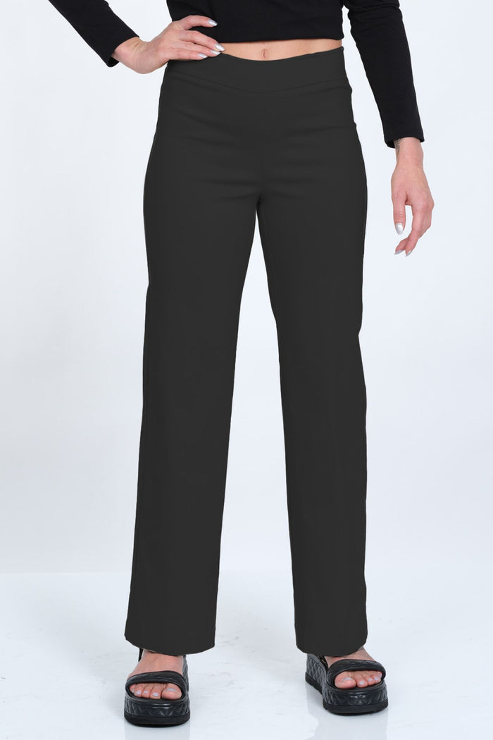 LIOR Women's Mini Flare Pull On Pant 30" Inseam Dressy Fabric - "Stella T"