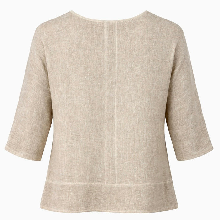 Luisa Linen Oversized Top Beige
