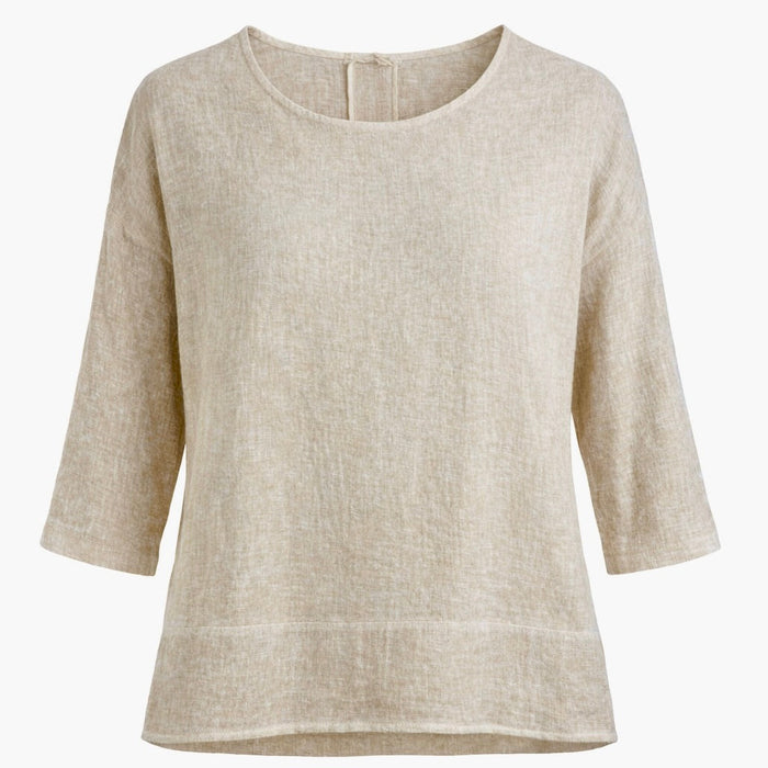Luisa Linen Oversized Top Beige