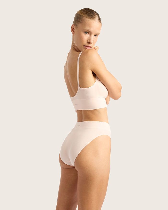 LYOLYTE Ribbed High Leg Briefs - Powder Pink
