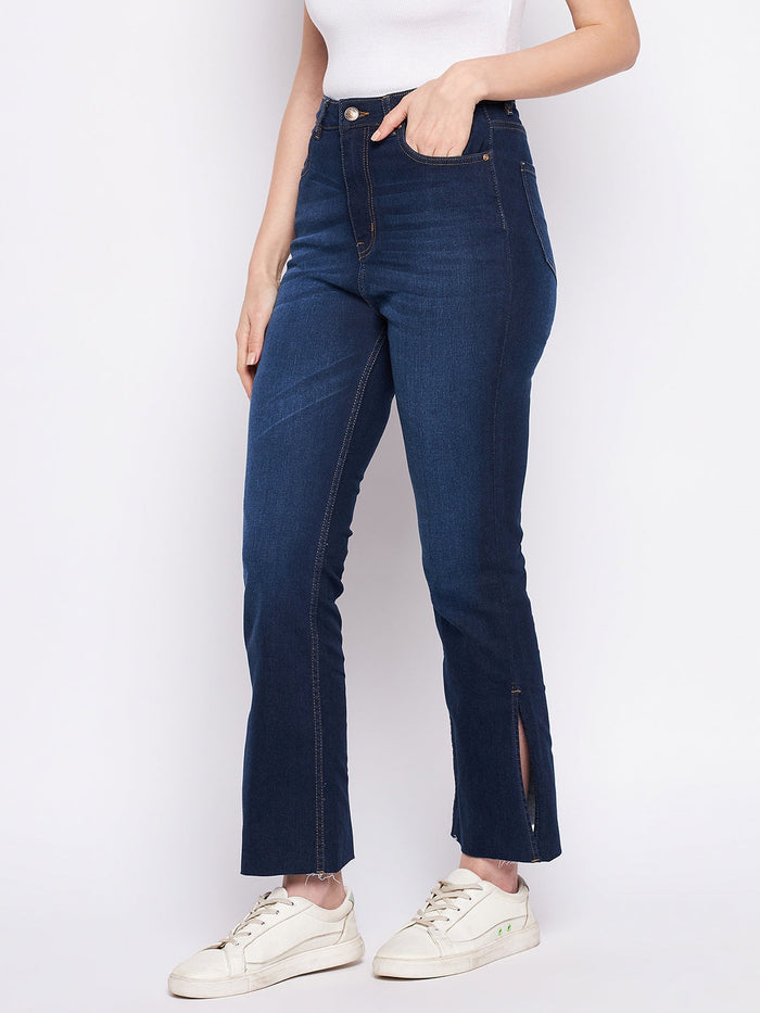 Madame Dark Blue Mid-Rise Boot -Cut Jean