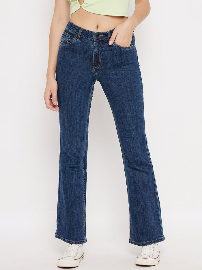 Madame Mid-Rise Flared Dark Wash Jeans