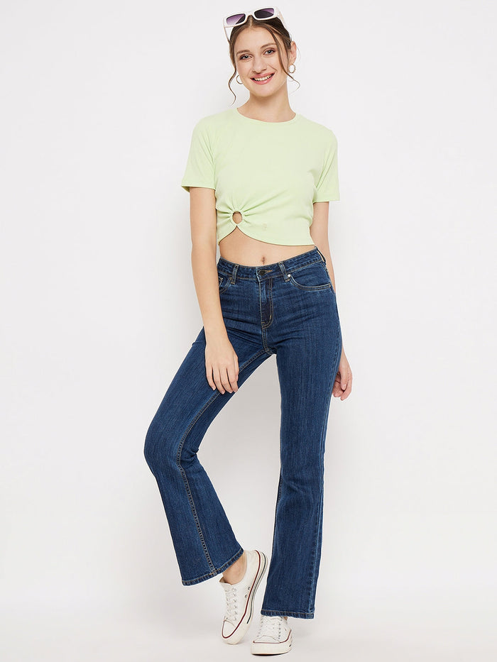 Madame Mid-Rise Flared Dark Wash Jeans