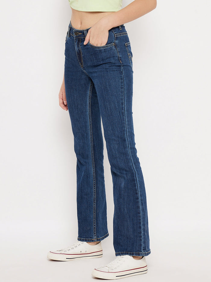 Madame Mid-Rise Flared Dark Wash Jeans