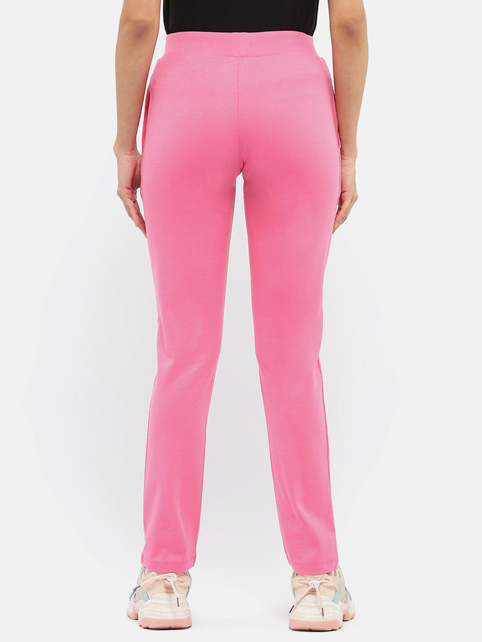 Madame Solid Hot Pink Track Pants