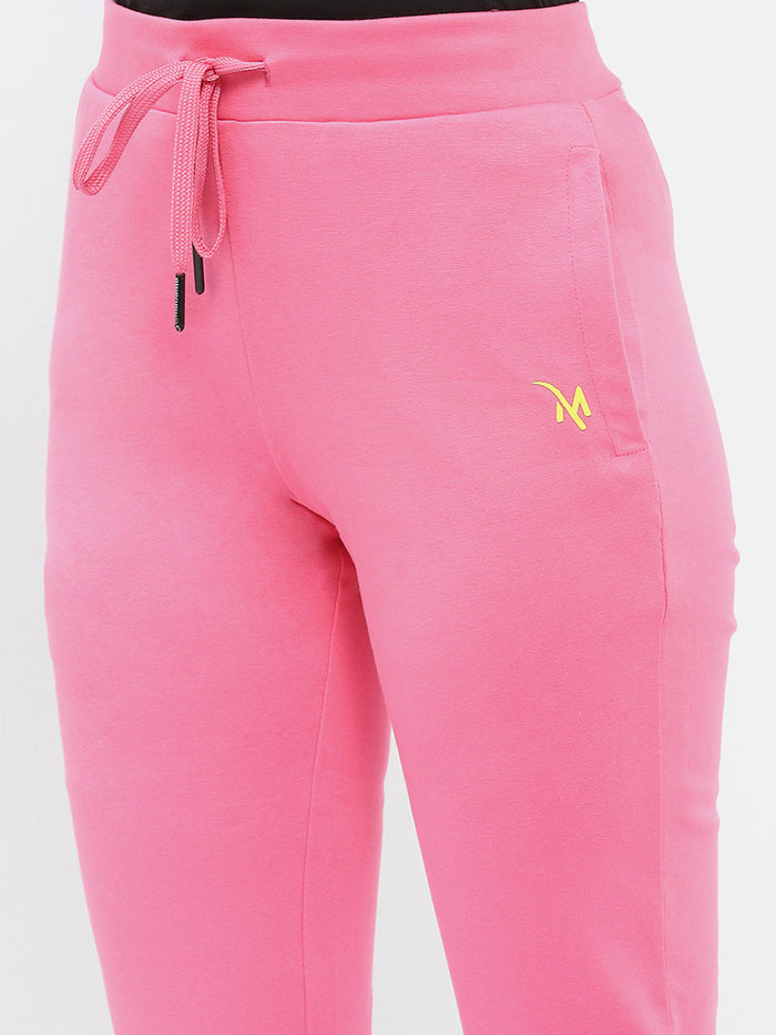Madame Solid Hot Pink Track Pants