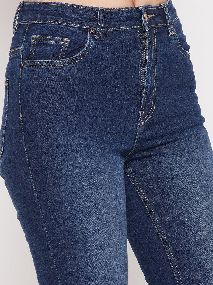 Madame Women Solid Blue Jeans