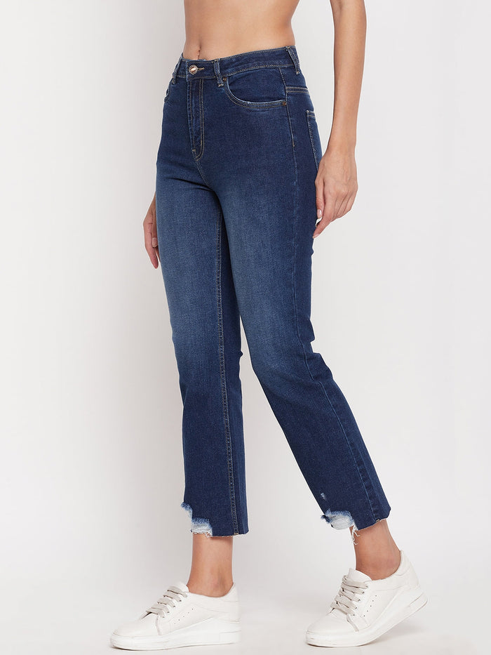 Madame Women Solid Blue Jeans