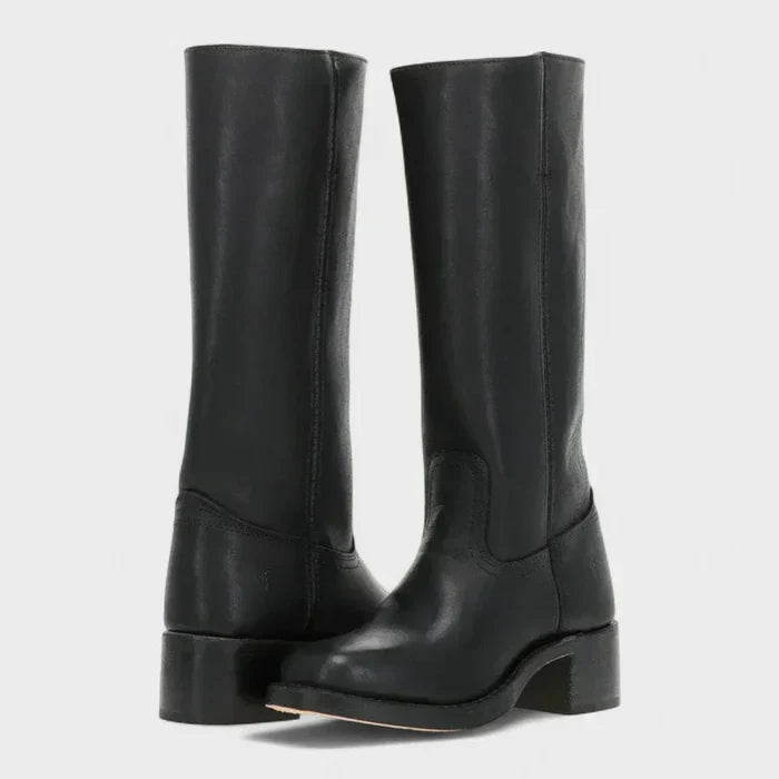 Marivellea - Bottes en Cuir Rétro pour Femme