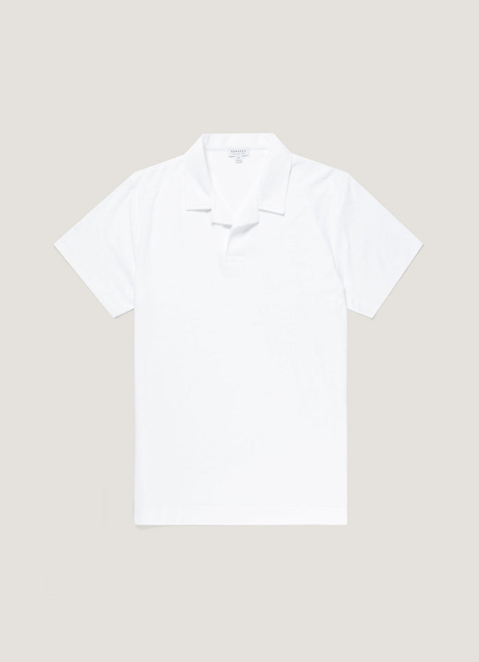 Men's Towelling Polo Shirt in White