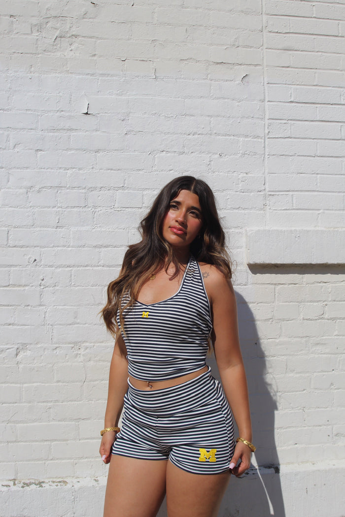 Michigan Stripe Halter Set