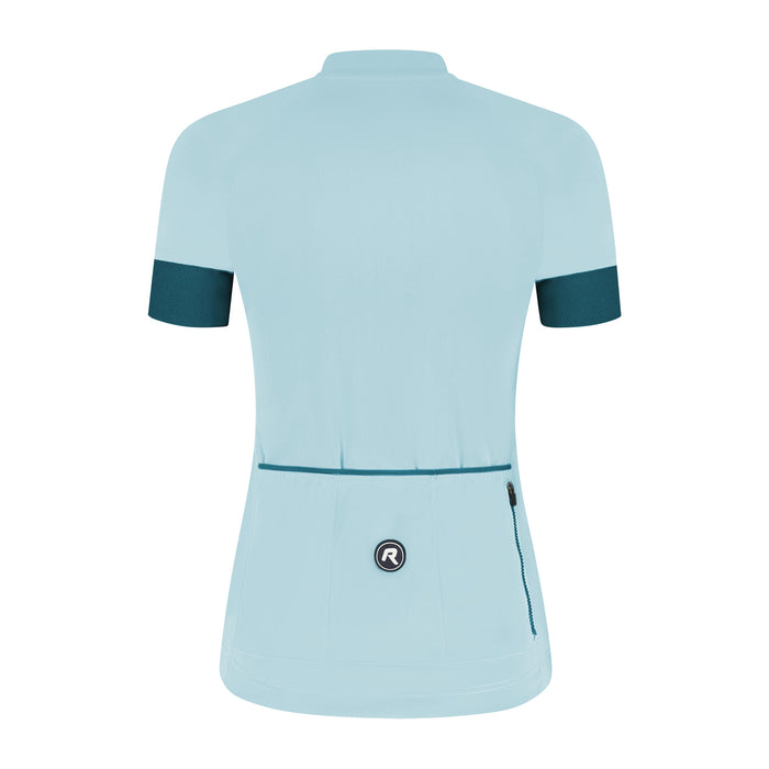 Rogelli Modesta fietsshirt dames lichtblauw korte mouw achterkant.