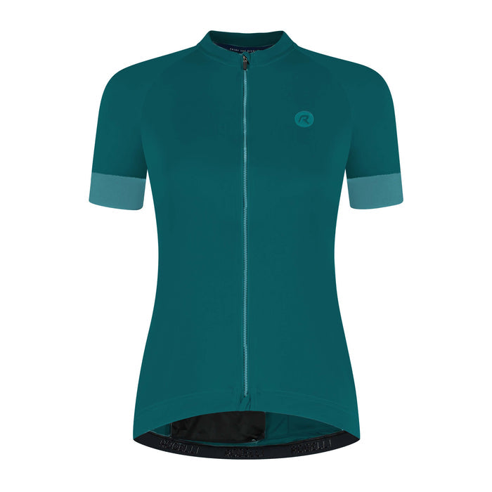 Rogelli Modesta fietsshirt dames teal korte mouw voorkant.