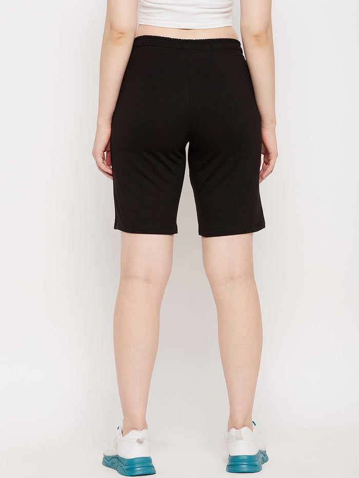 mSECRET Black Typography Cotton Shorts