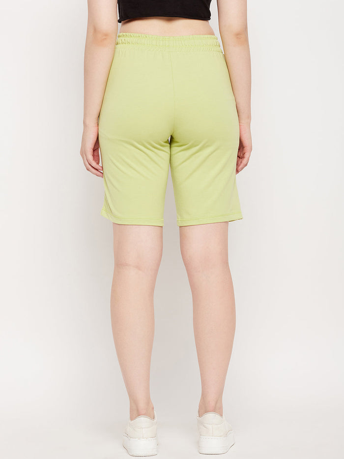 mSECRET Lime Typography Cotton Shorts