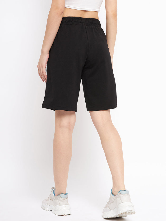 mSECRET Mid-Rise Solid Black Shorts