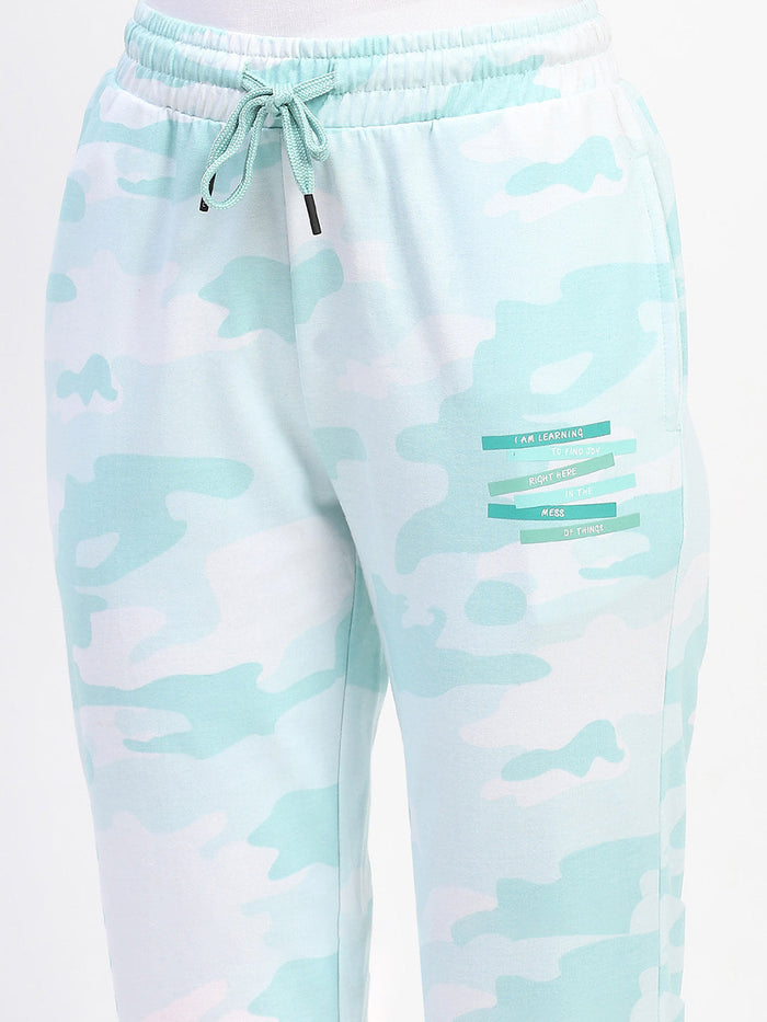 mSECRET Mint Camouflage Cotton Jogger Pants with Drawstring Waist