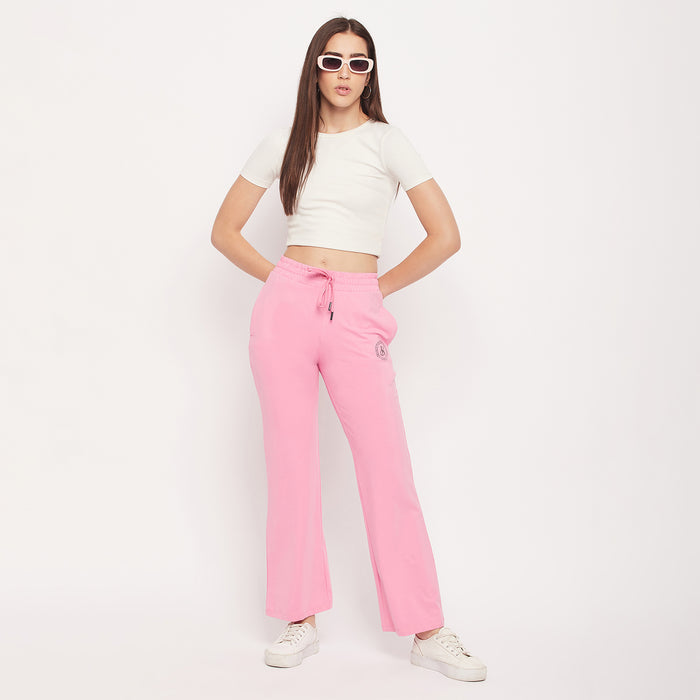 Msecret Pink Cotton Flared Track Bottom
