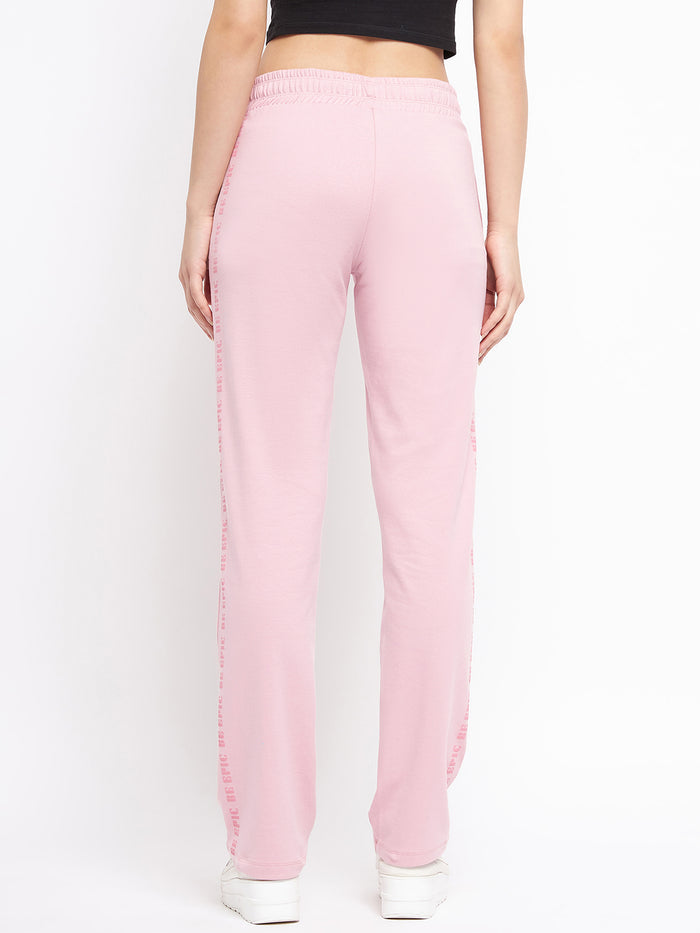 Msecret Solid Dusty Pink Track Bottom With Pockets