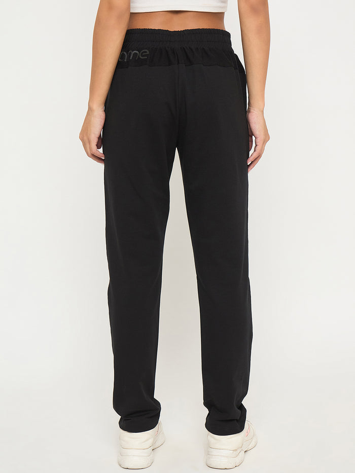 mSECRET Stitch Detailing Elasticated Waist Black Track Bottoms