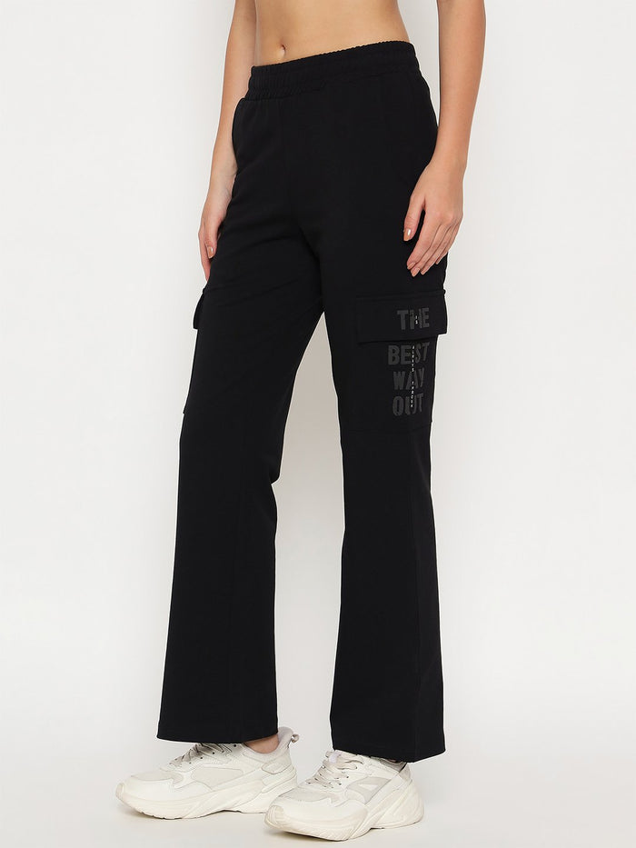 mSECRET Straight Black Cargo Track Bottoms