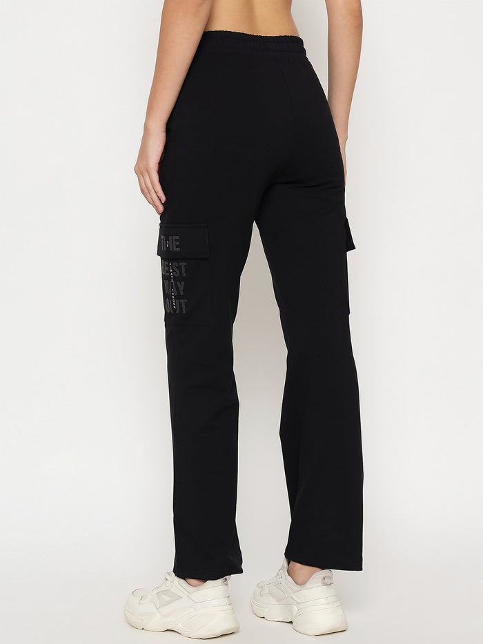 mSECRET Straight Black Cargo Track Bottoms