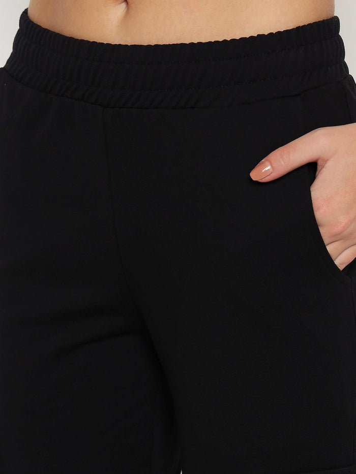 mSECRET Straight Black Cargo Track Bottoms