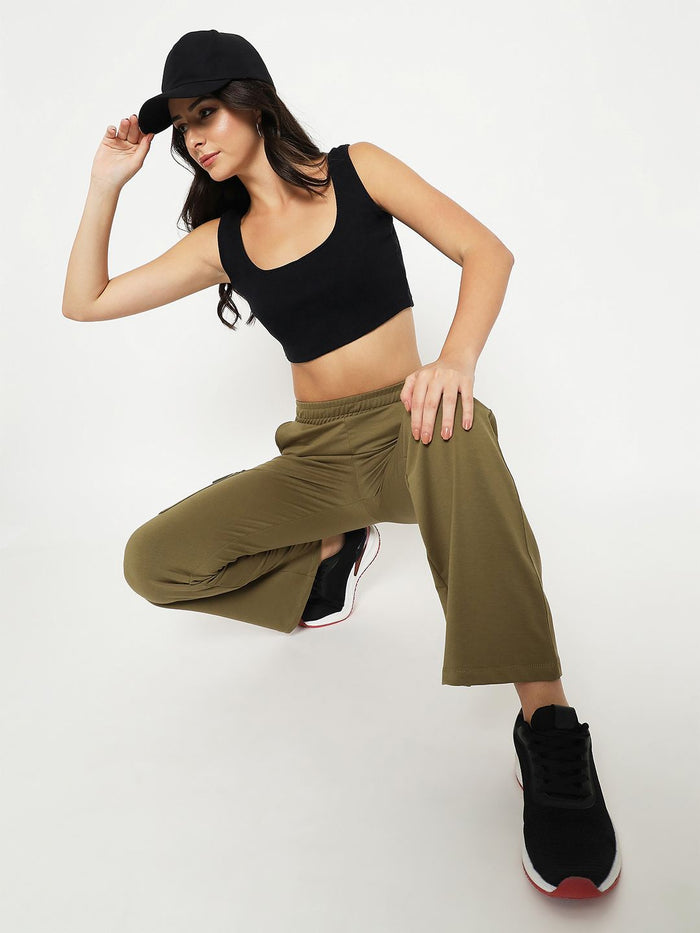 mSECRET Straight Olive Green Cargo Track Bottoms