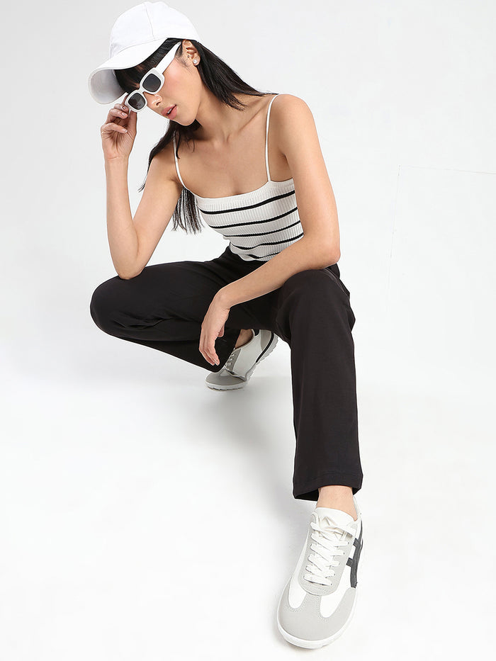 mSECRET Zip Pocket Black Cotton Blend Track Bottoms