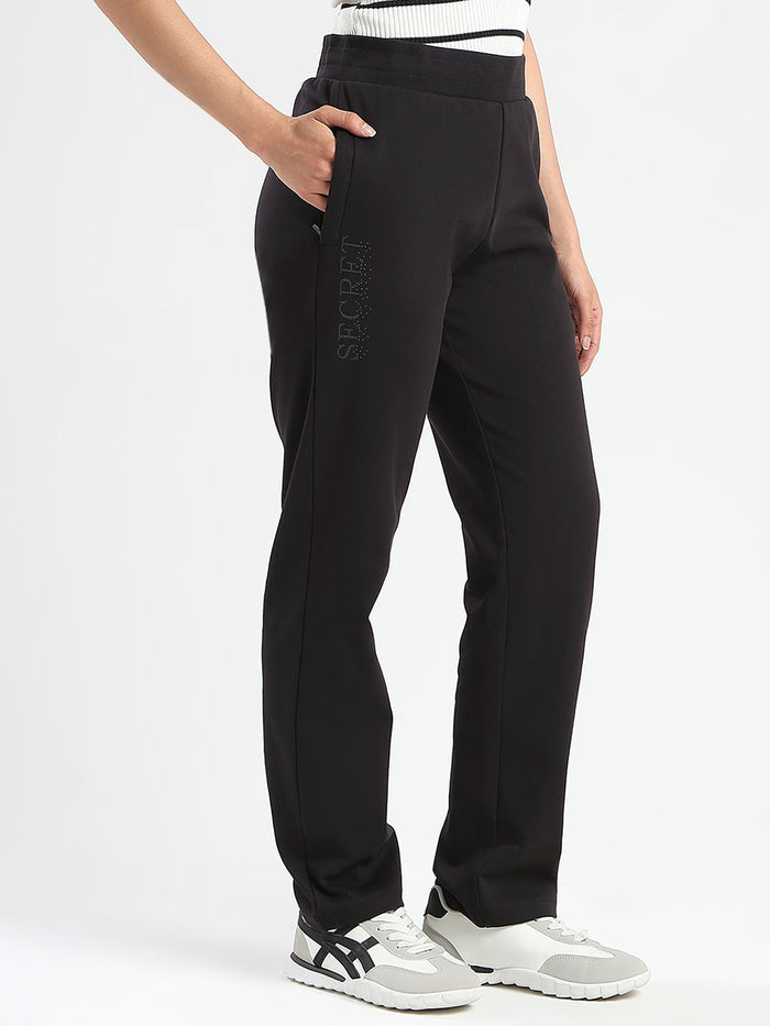 mSECRET Zip Pocket Black Cotton Blend Track Bottoms