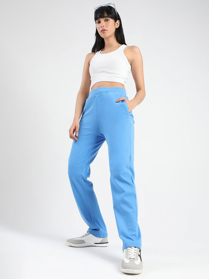 mSECRET Zip Pocket Blue Cotton Blend Track Bottoms