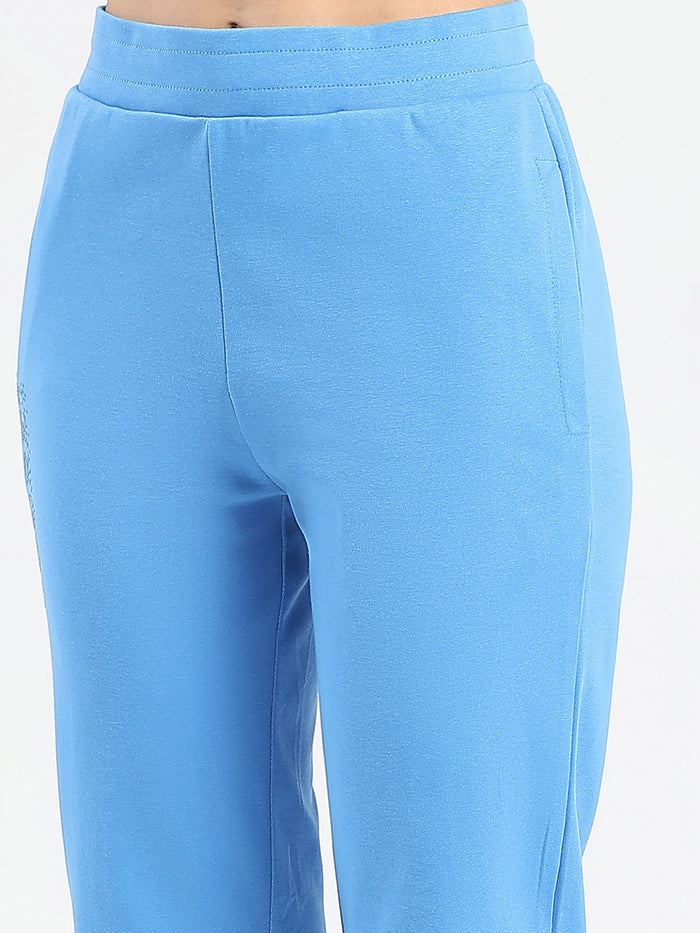 mSECRET Zip Pocket Blue Cotton Blend Track Bottoms