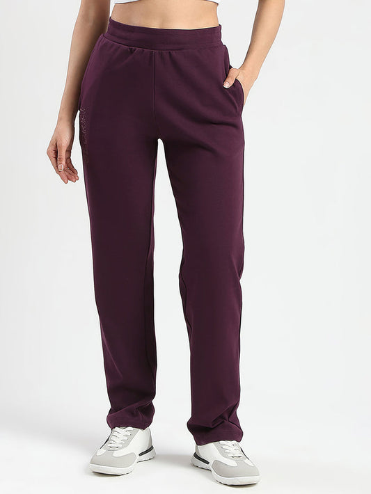 mSECRET Zip Pocket Dark Purple Cotton Blend Track Bottoms