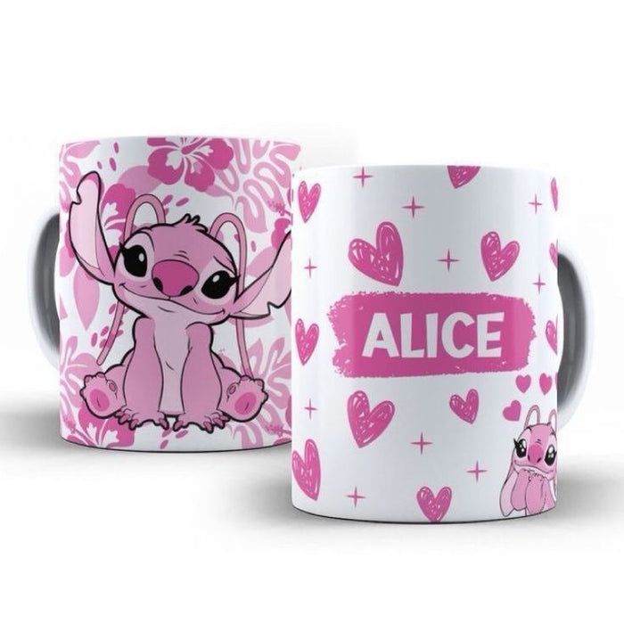 Mug kawaii rose personnalisé prénom – cadeau enfant