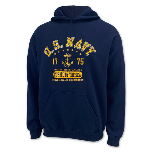 Navy Distressed Forged ByThe Sea Hood (Navy)