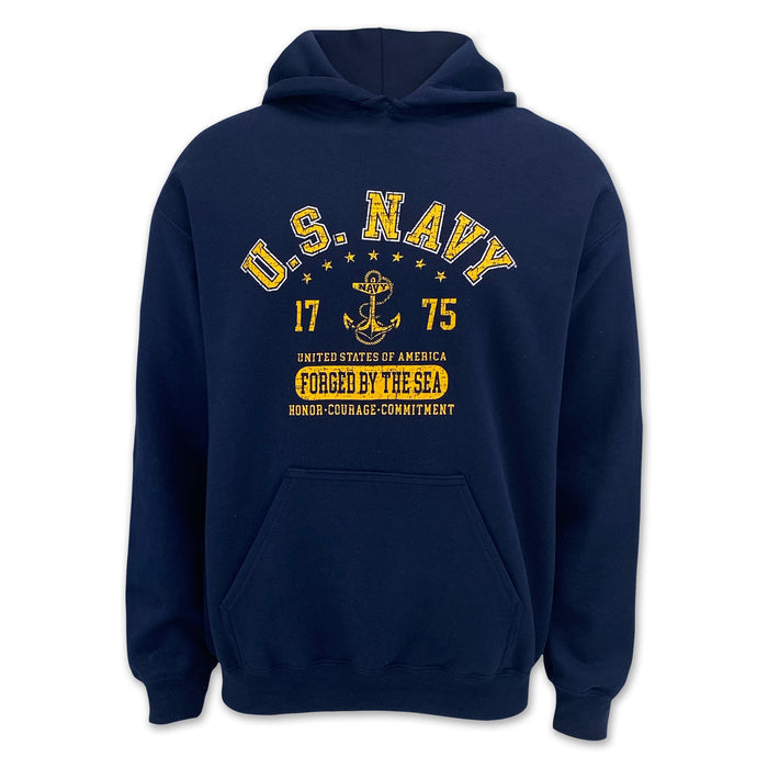 Navy Distressed Forged ByThe Sea Hood (Navy)