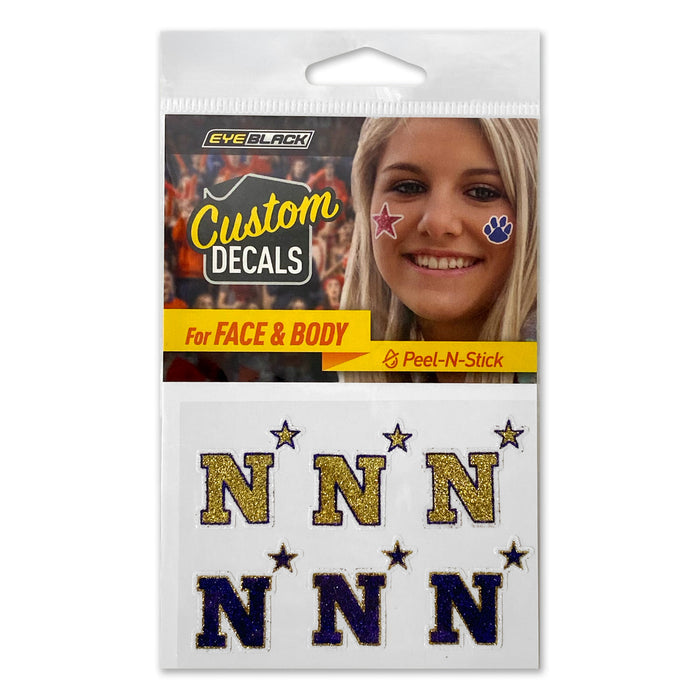 Navy Glitter Face & Body Decals
